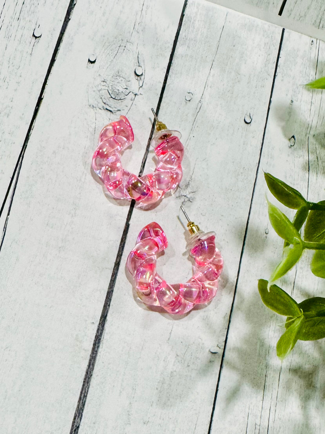 Jelly Pink Acrylic Hoops