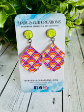 Load image into Gallery viewer, Retro Sunshine &amp; Rainbows Druzy Dangles
