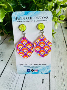 Retro Sunshine & Rainbows Druzy Dangles