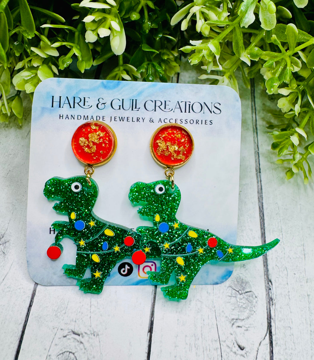 Holiday Dinosaur Dangles