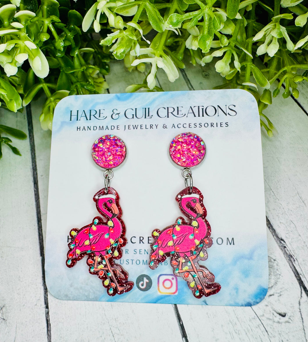 Holiday Flamingo Dangles