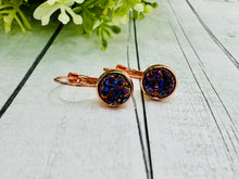 Load image into Gallery viewer, Somewhere over the Rainbow - 8mm druzy leverbacks
