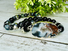 Load image into Gallery viewer, Tiger Striped Druzy Agate Stone Double Stack
