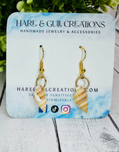 Load image into Gallery viewer, Gold &amp; White Shell 🐚 Earrings
