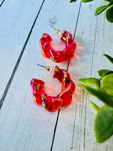 Jelly Red Acrylic Hoops