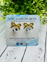 Load image into Gallery viewer, Darling Cubic Zirconia Bow Dangles
