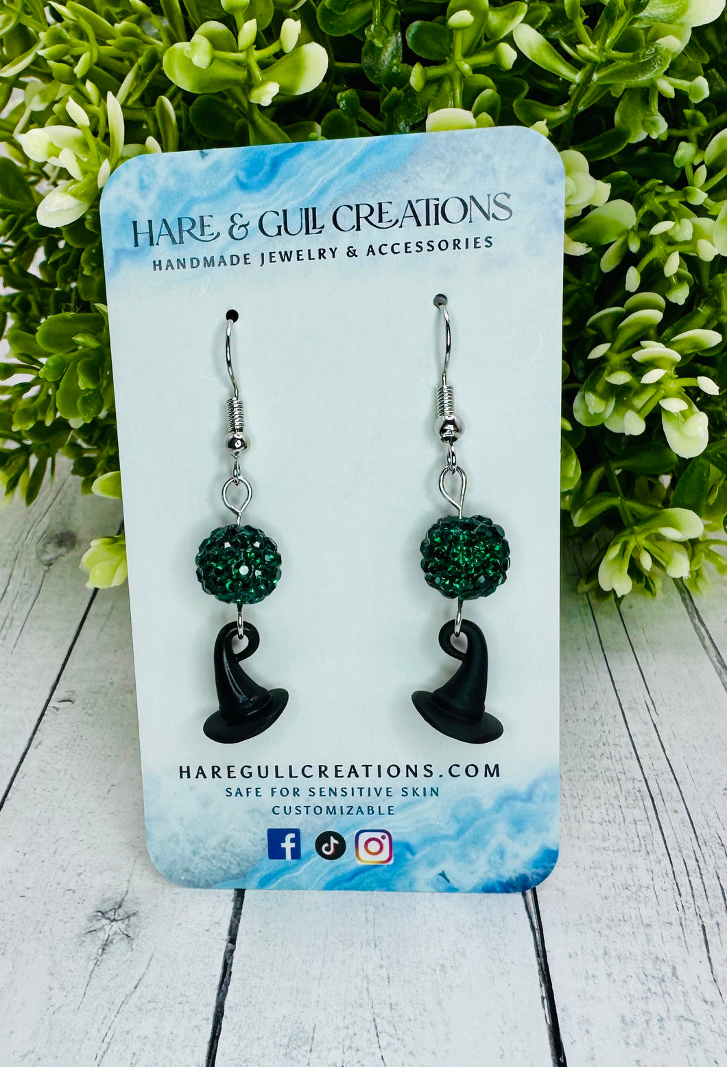 Rhinestone Wicked Witch Hat Dangles