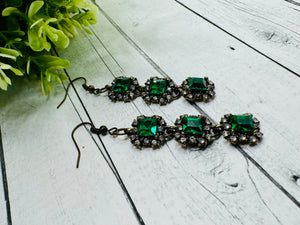 Emerald Triple Tier Dangles