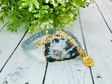 Load image into Gallery viewer, Genuine Tiger Stripe Druzy Agate Stone Bracelet!
