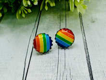 Load image into Gallery viewer, Rainbow Stripe Studs - 12mm
