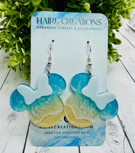 Load image into Gallery viewer, Ocean Shore Bow Mouse Dangles
