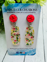 Load image into Gallery viewer, Wildflower Pink &amp; Yellow Floral Acrylic Dangles
