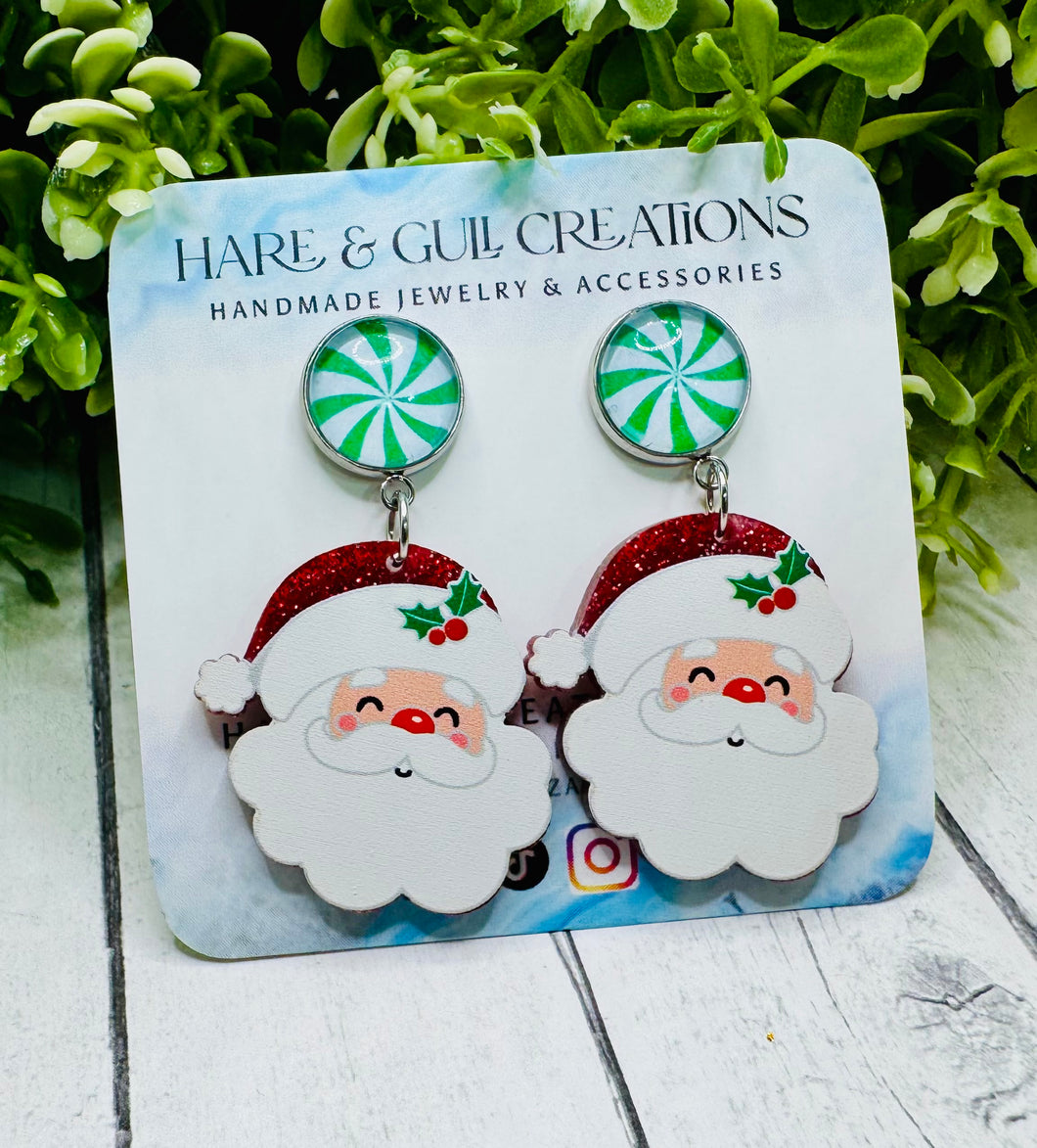 Peppermint Lane Santa Claus Dangles