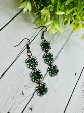 Load image into Gallery viewer, Emerald Triple Tier Dangles
