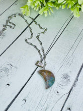 Load image into Gallery viewer, Crysocholla Moon Stone Necklace
