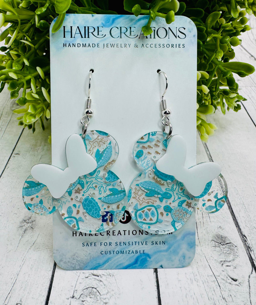 Sea Turtle Bow Mouse Dangles