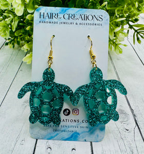 Teal Sea Turtle Dangles
