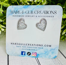 Load image into Gallery viewer, Rhinestone Amore Heart Studs
