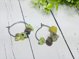 Genuine Dragon Bloodstone Hoops