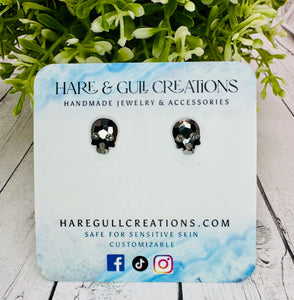 Rhinestone Skull Studs