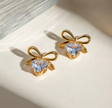 Load image into Gallery viewer, Darling Cubic Zirconia Bow Dangles
