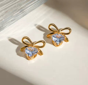 Darling Cubic Zirconia Bow Dangles