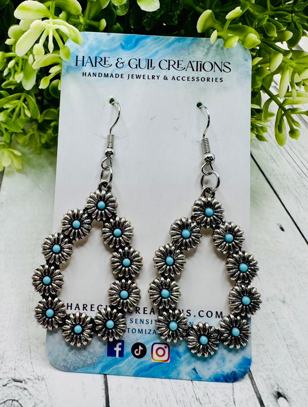 Turquoise Daisy Earrings