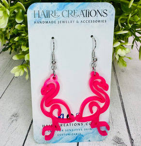 Hot Pink Flamingo Dangles