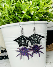 Load image into Gallery viewer, Spider 🕷️ Web Glitter Acrylic Dangles
