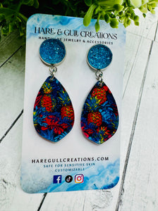 Pinapple Druzy Dangles