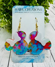 Load image into Gallery viewer, Tye Dye Bow Mouse Dangles
