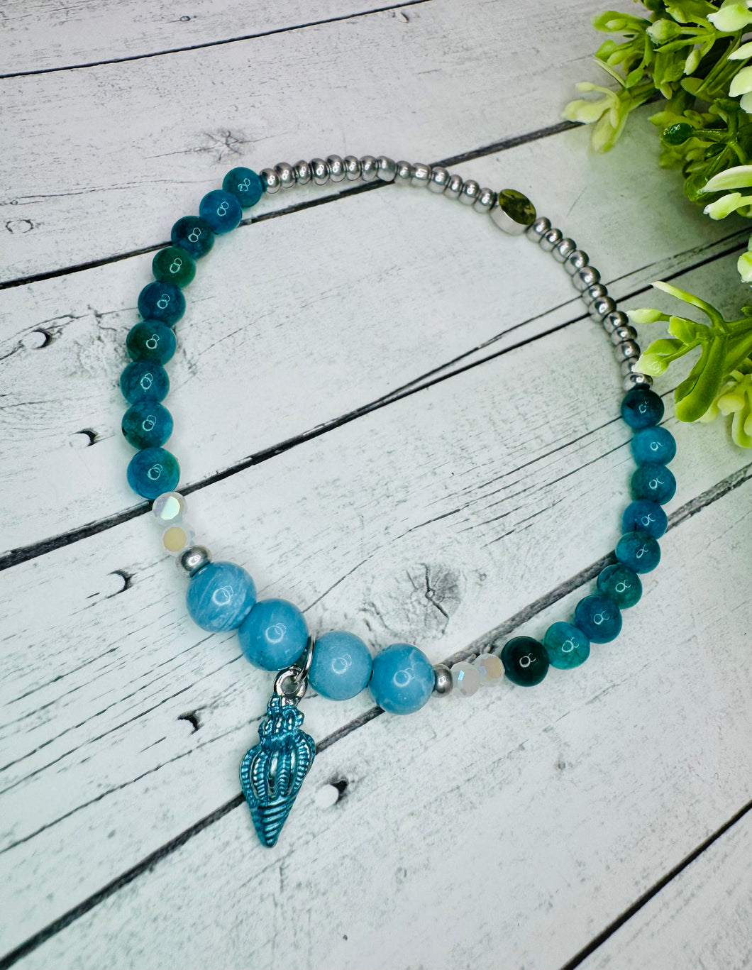 Blue Shell 🐚 Larimar & Apetite Anklet
