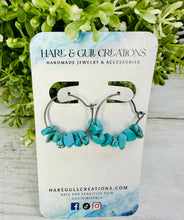 Load image into Gallery viewer, Genuine Turquoise Stone Hoops
