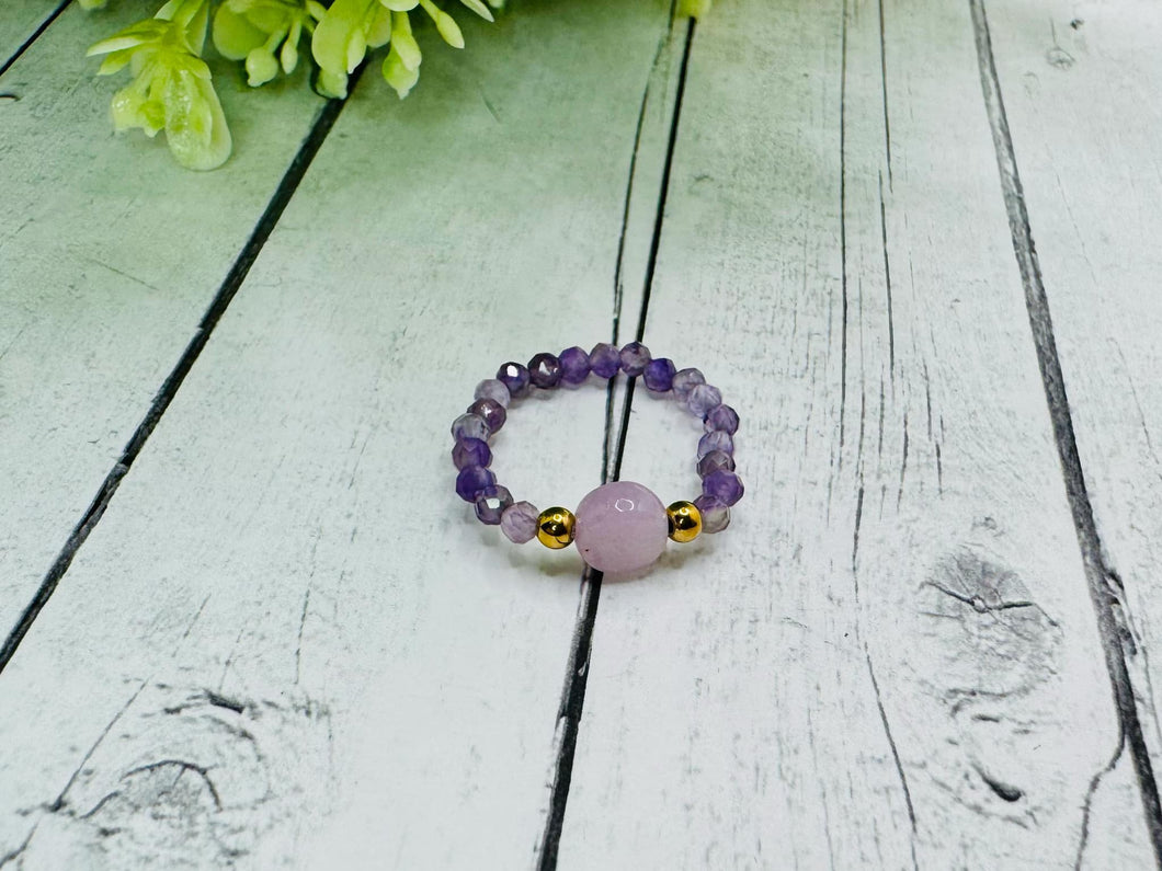 Amethyst Beaded Ring