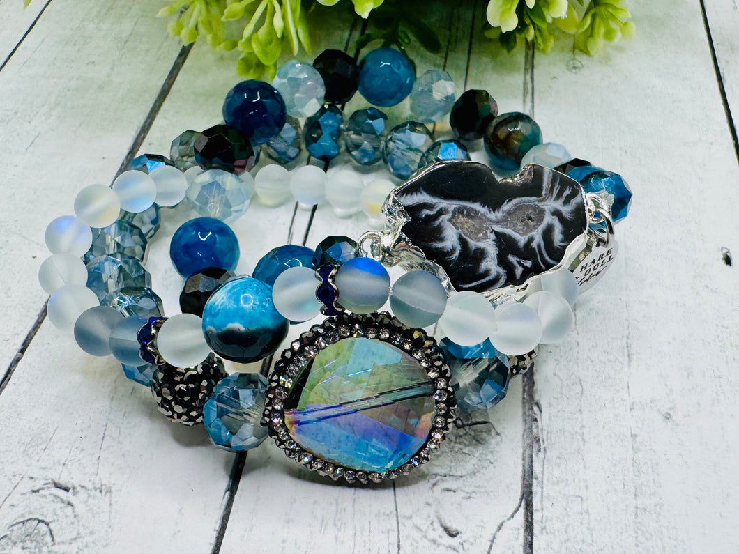 Blue Triple Bracelet Stack