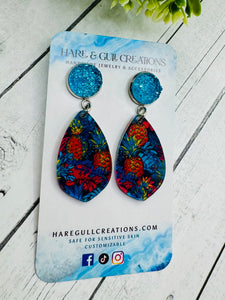 Pinapple Druzy Dangles