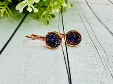 Load image into Gallery viewer, Somewhere over the Rainbow - 8mm druzy leverbacks
