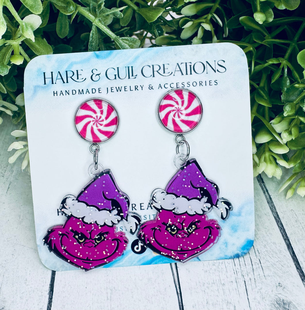 Magenta Grinchy Dangles