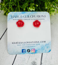 Load image into Gallery viewer, Red Roses Druzy Studs 🌹
