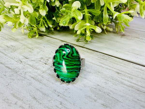 Green Malachite Stone Ring