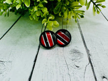 Load image into Gallery viewer, Red, Black &amp; White Earrings
