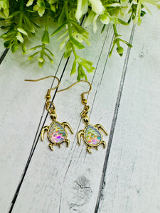 Sea Turtle Druzy Dangles