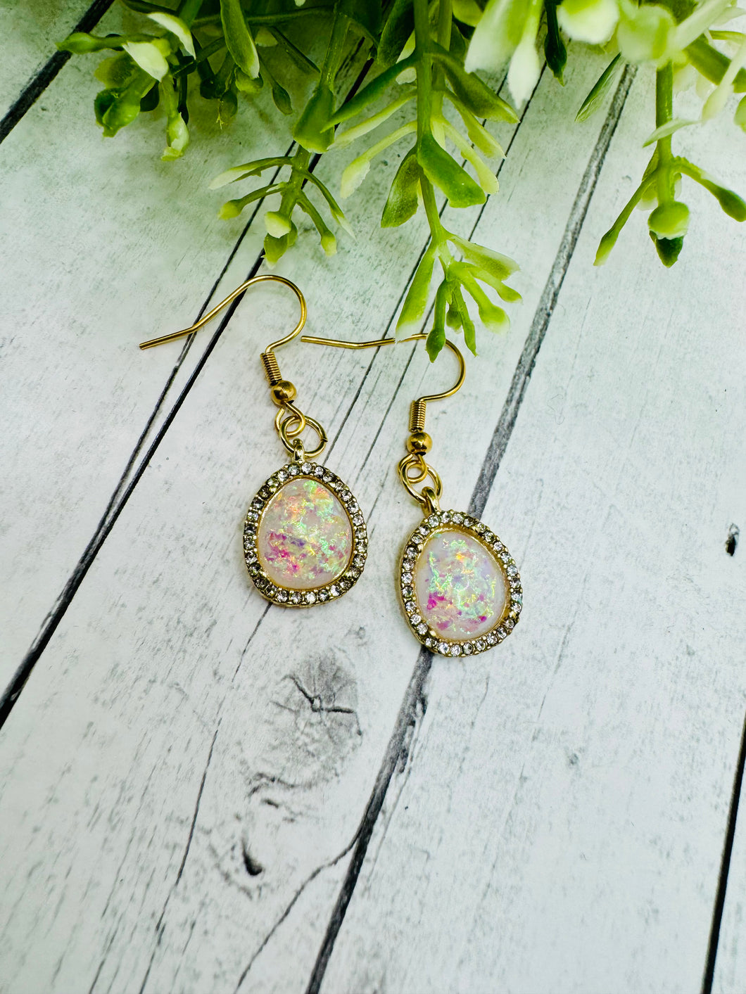 NEW Opal Halo Water Drop Dangles