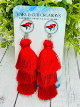 Load image into Gallery viewer, Perry Pirates Red Tassel Dangles
