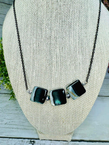 Abalone Shell Square Genuine Necklace