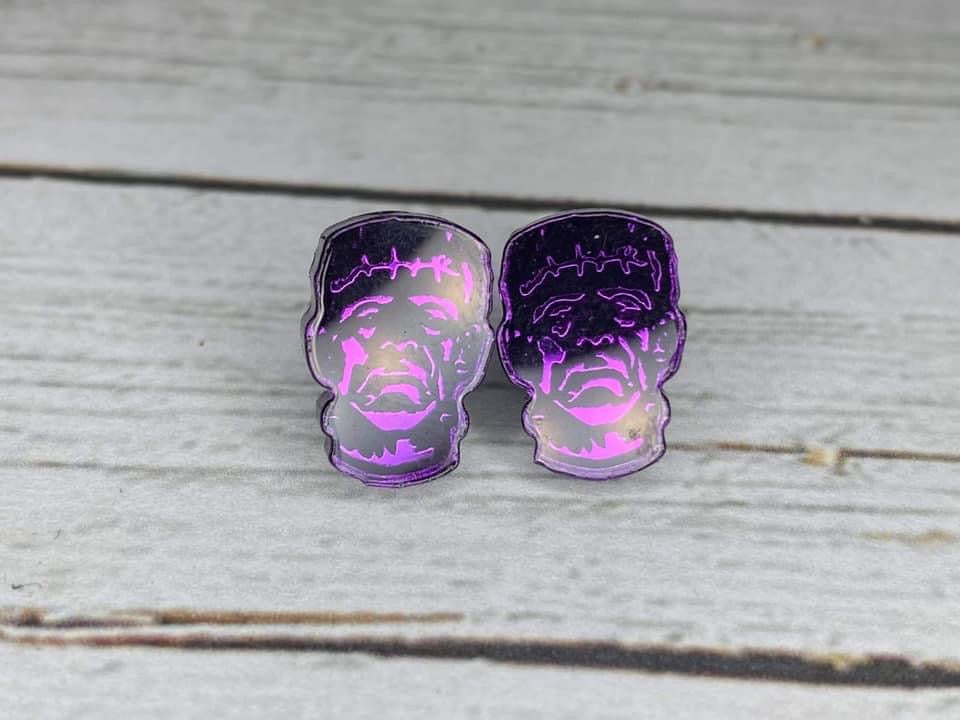 Purple Frankenstein Studs