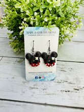 Load image into Gallery viewer, Mouse Donut 🍩 Earrings - Red &amp; Black
