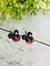 Load image into Gallery viewer, Mouse Donut 🍩 Earrings - Red &amp; Black

