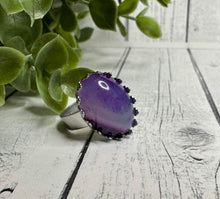 Load image into Gallery viewer, Genuine Purple Striped Agate Stone Ring
