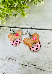 Mouse Donut 🍩 Earrings - Pink